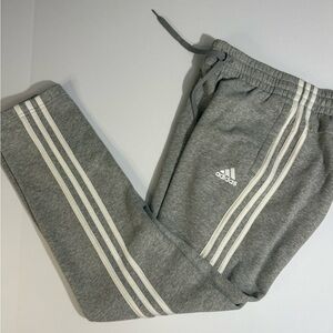 Adidas Kids Gray Sweatpants with White Stripes
